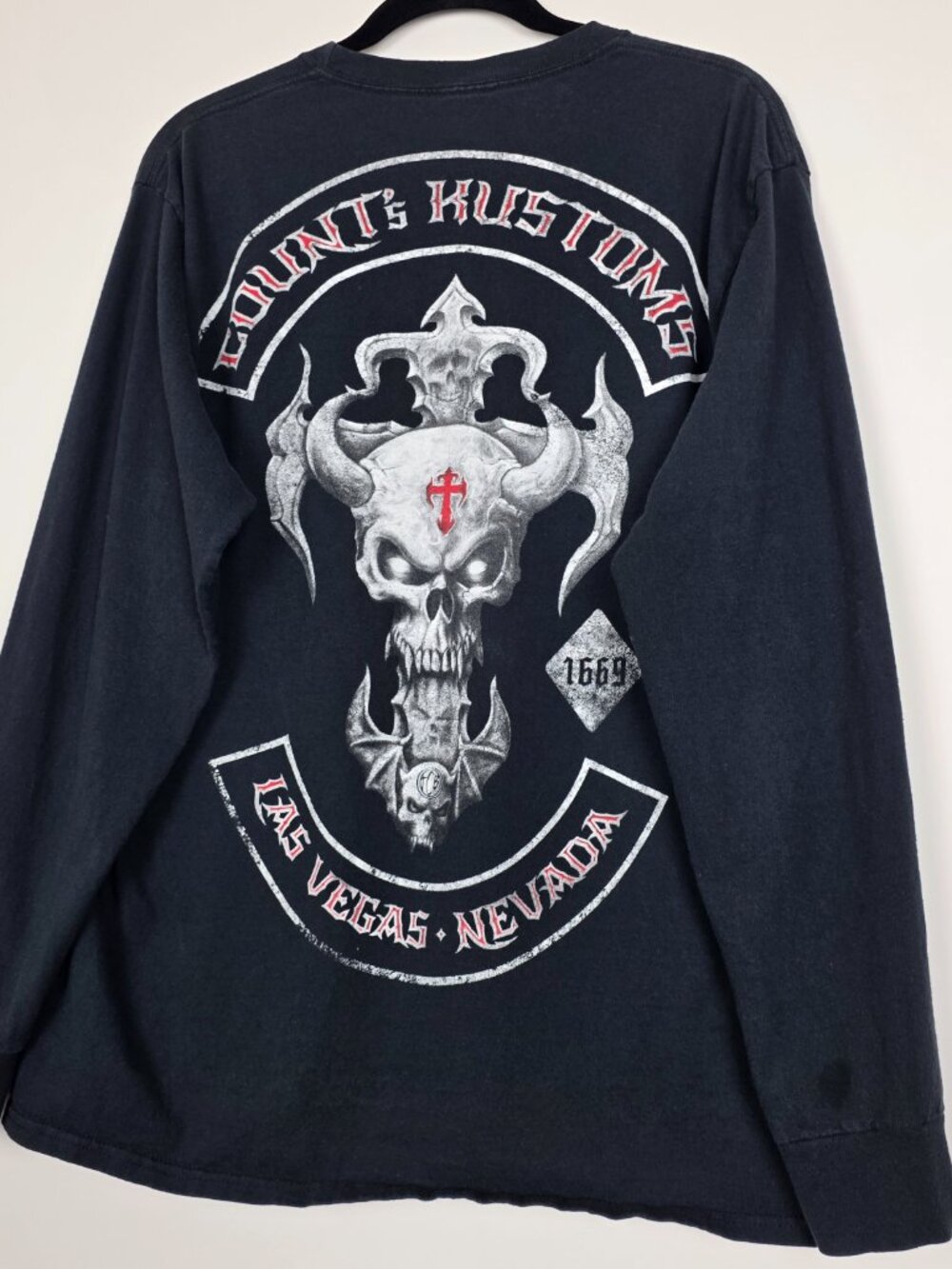 Counts Kustoms Las Vegas Nevada Biker Motorcycle Mens Large Long Sleeve T Shirt